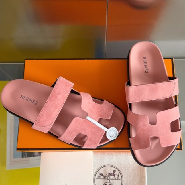 Sandales Chypre Hermes Daim Rose Full