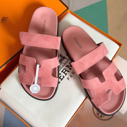 Sandales Chypre Hermes Daim Rose Full