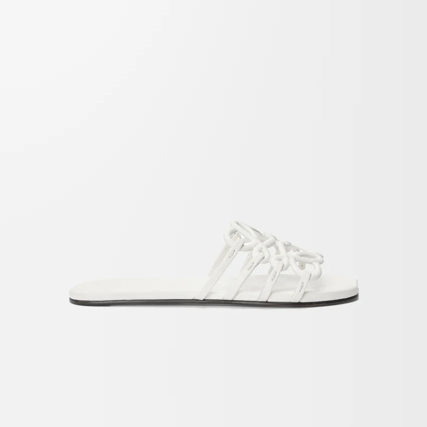 LOEWE - Petal Anagram slide in soft calfskin Blanc