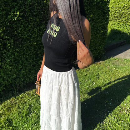 Miumiu - Débardeur Noir- Logo Vert