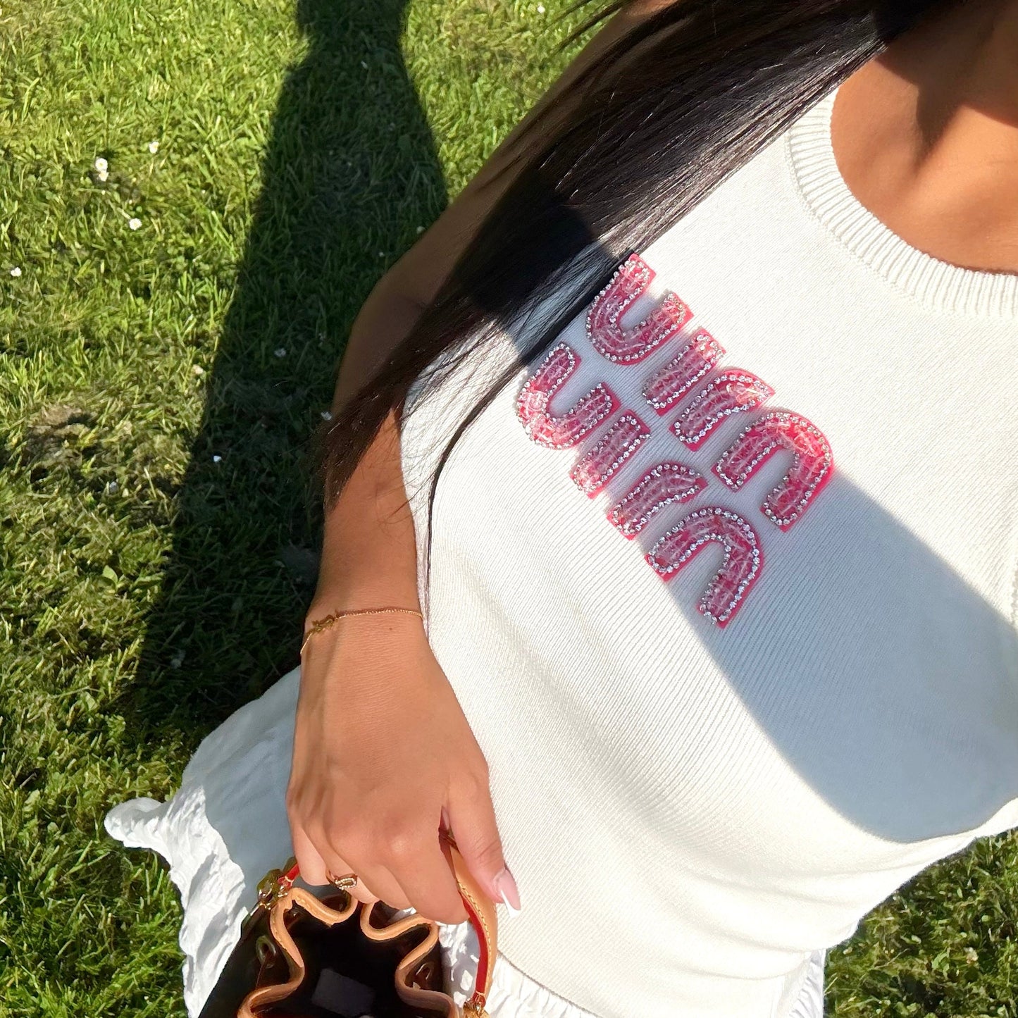Miumiu - Débardeur Blanc - Logo Rose