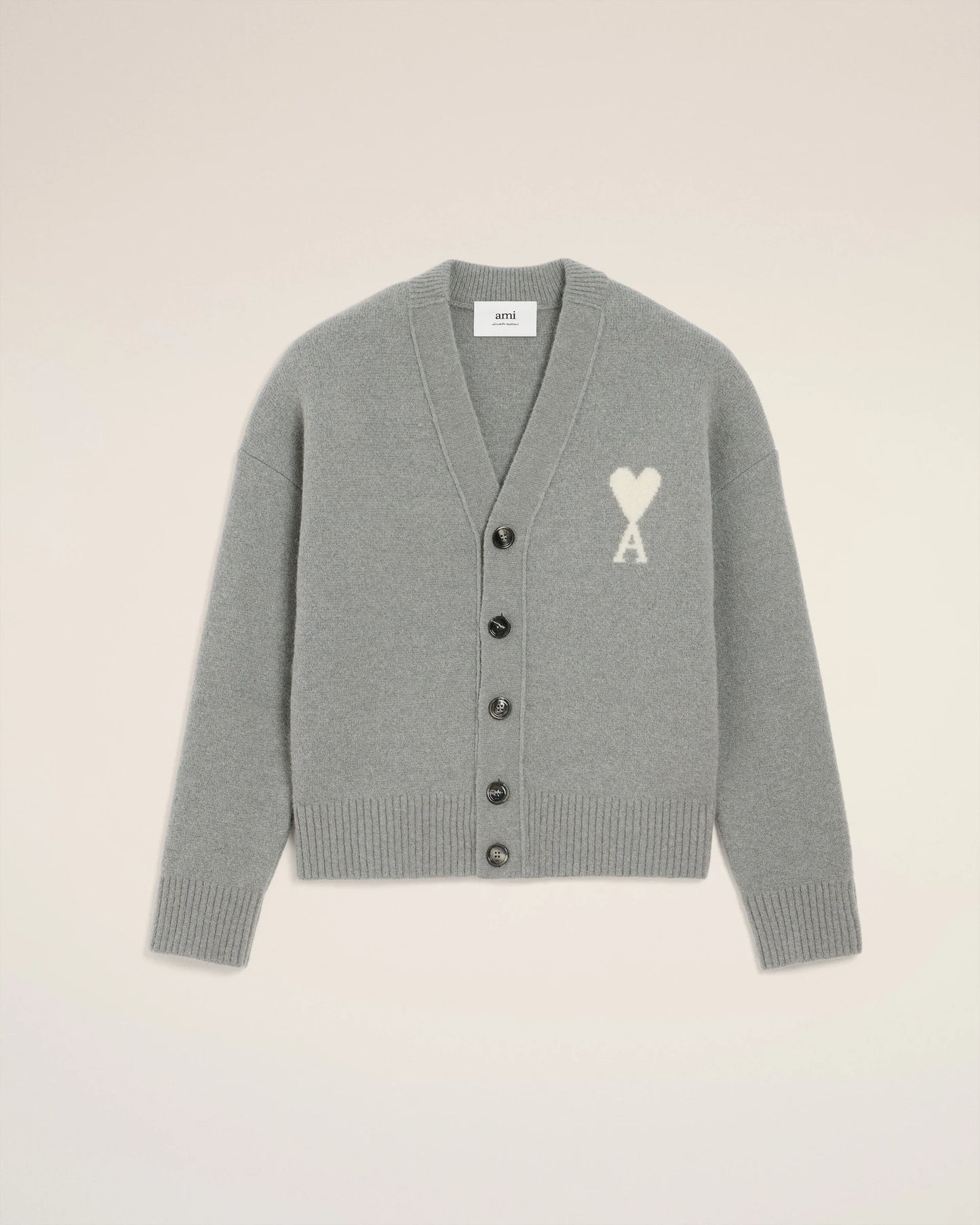 Cardigan Gris  En Maille Alpaga