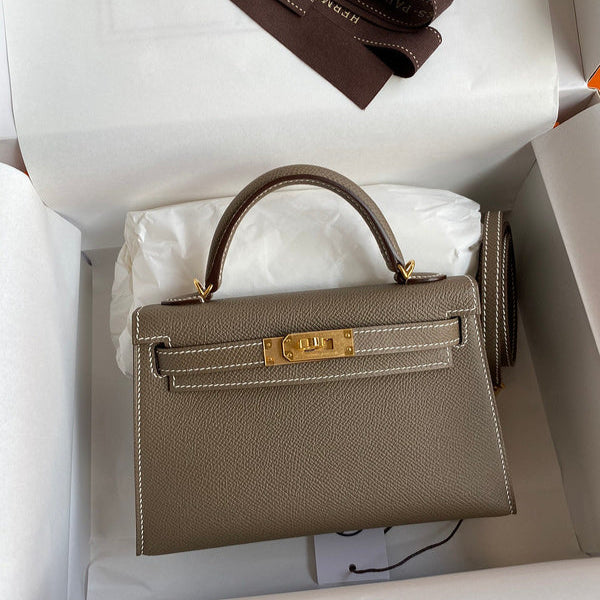 Sac Hermes Kelly Taupe foncé