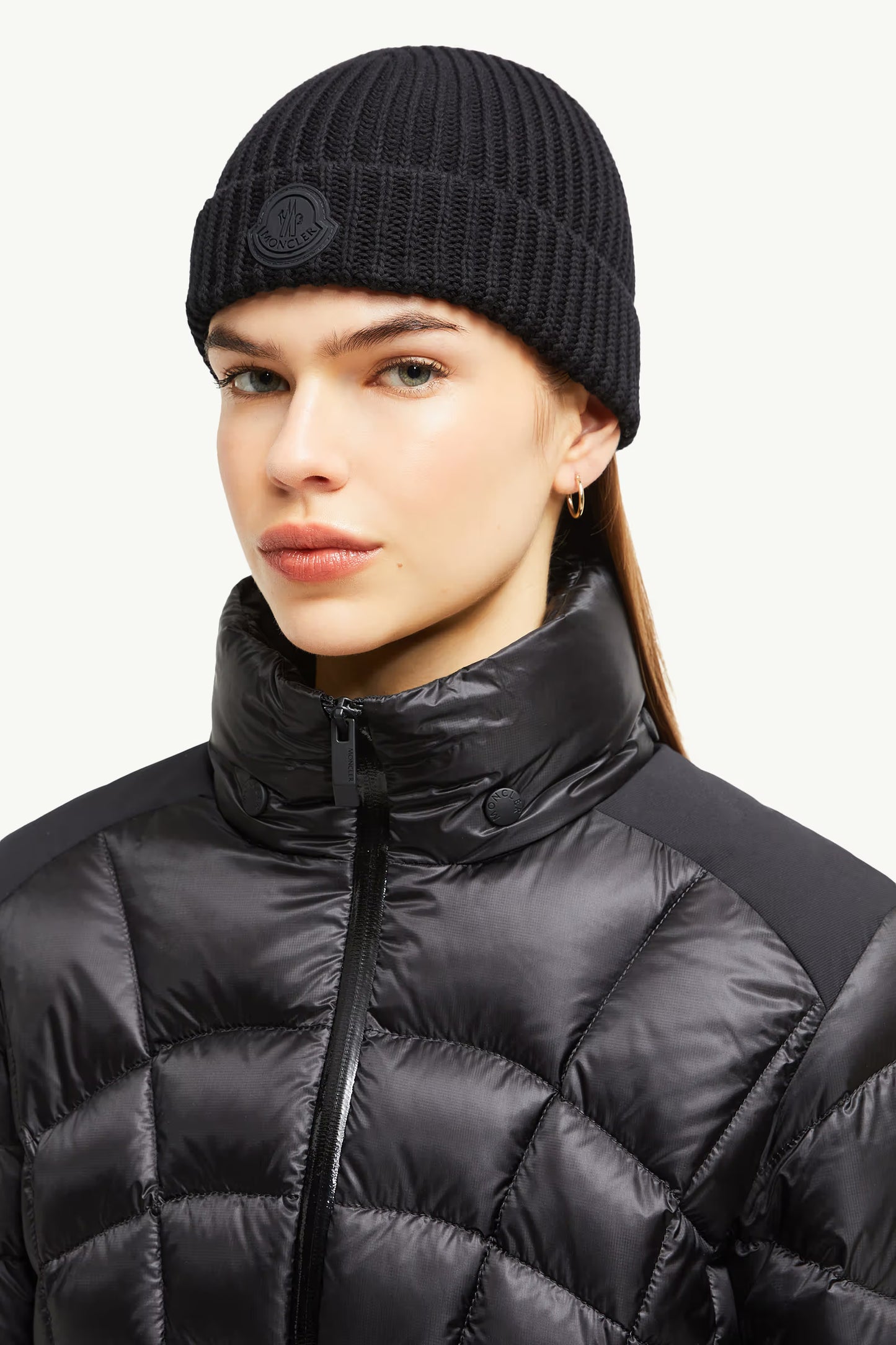 Moncler Bonnet en coton Noir