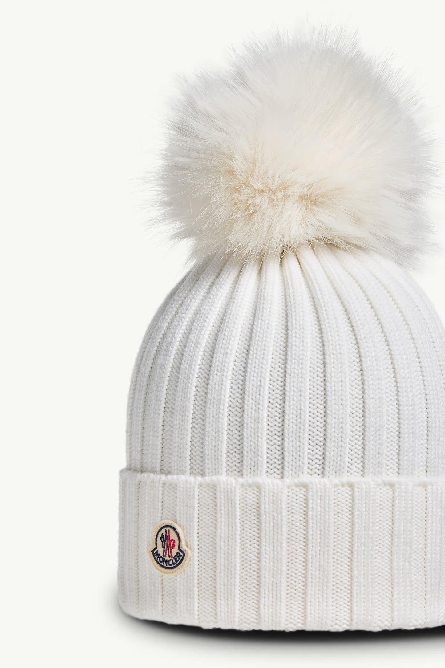 Moncler Bonnet avec pompon en Blanc