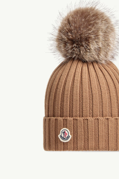 Moncler Bonnet pompon Caramel