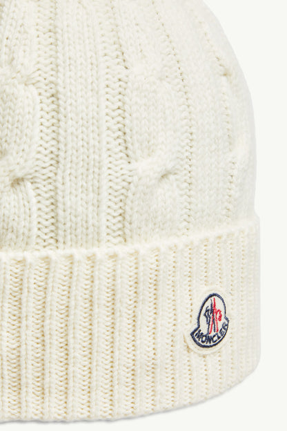 Moncler Bonnet avec pompon  Blanc