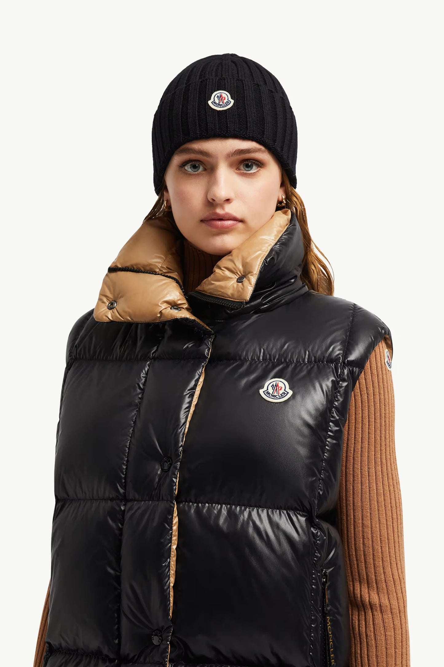 Moncler Bonnet en laine Noir