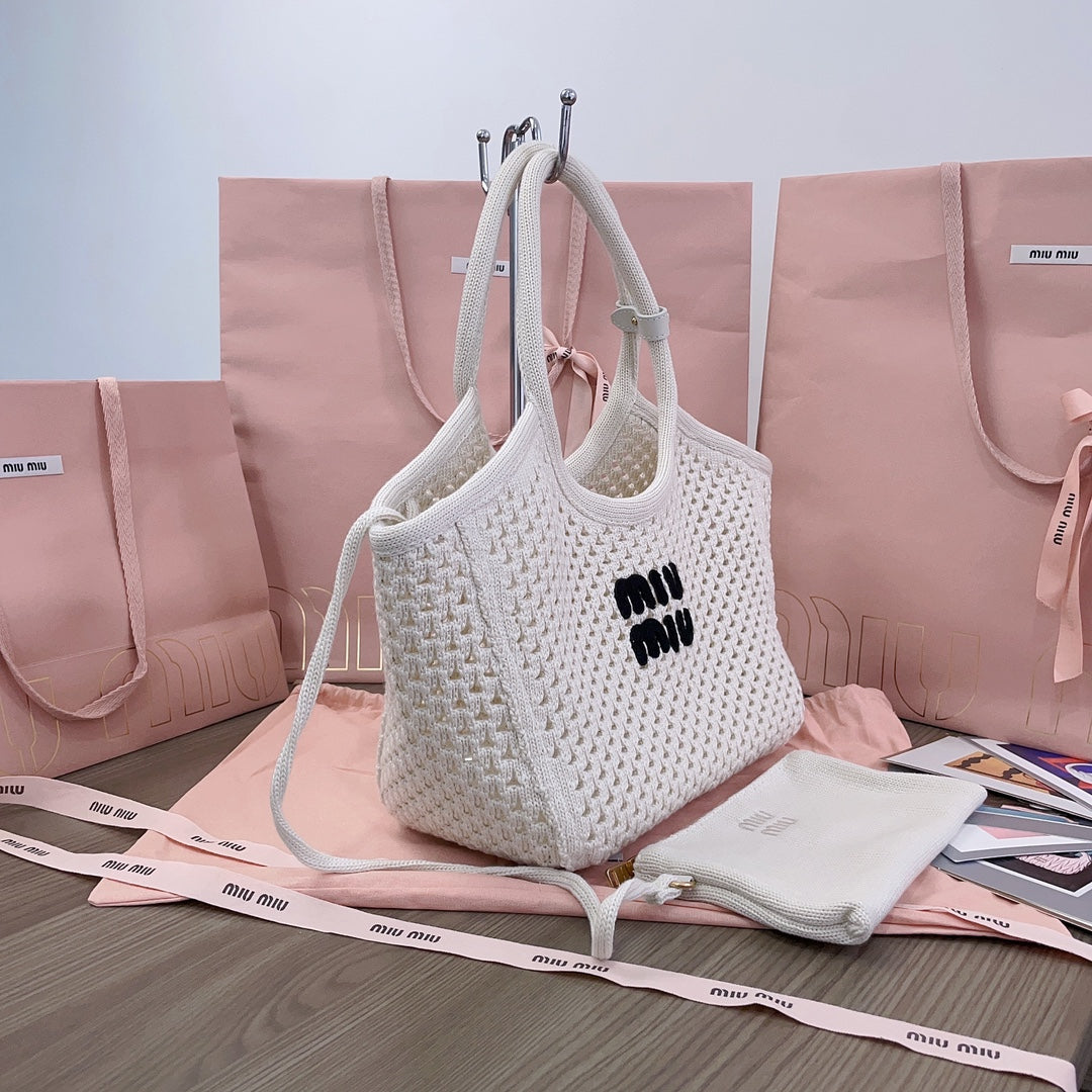 Miumiu - Crochet Tote Bag Blanc