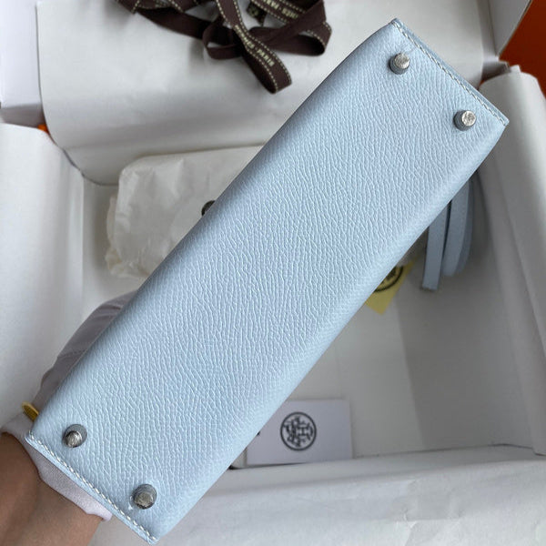 Sac Hermes Kelly Bleu glacier