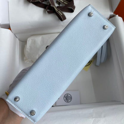 Sac Hermes Kelly Bleu glacier