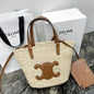 Céline - Classic Panier petit modèle Souple Raphia et veau