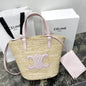 Céline - Classic Panier petit modèle Souple Raphia et veau