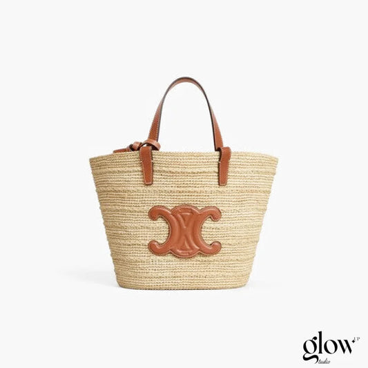 Céline - Classic Panier petit modèle Souple Raphia et veau