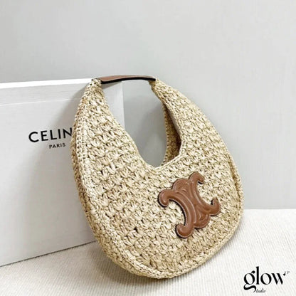 Céline - HOBO BAG IN Raffia and Calfskin