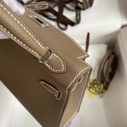 Sac Hermes Kelly Brun Taupe