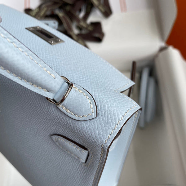 Sac Hermes Kelly Bleu glacier