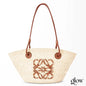 Loewe - Petit panier Anagram en palmier Iraca et cuir de veau Natural Tan