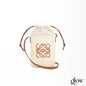 LOEWE - Square pocket in iraca palm and calfskin Beige