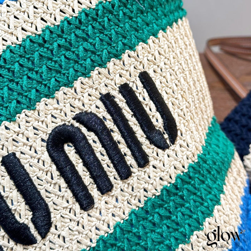Miumiu - Raffia-effect woven tote bag