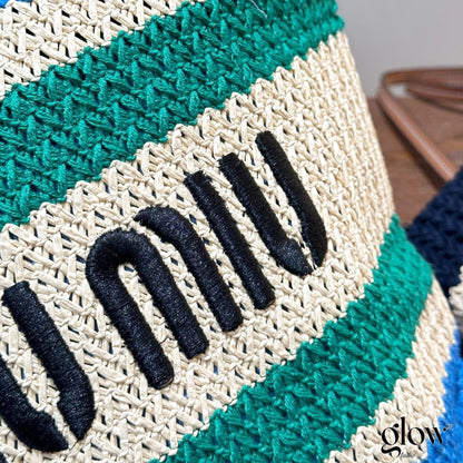 Miumiu - Raffia-effect woven tote bag