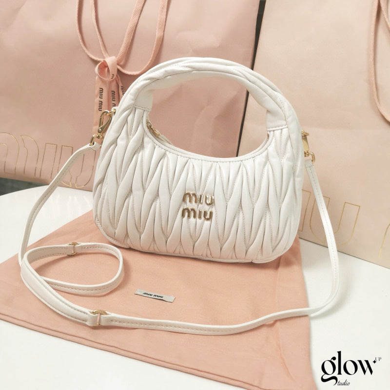 Miumiu - Wander matelassé nappa leather hobo bag