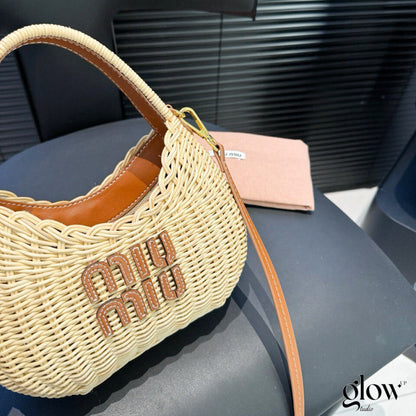 Miumiu - Wander wicker hobo bag