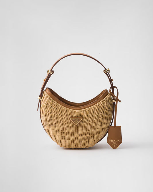Sac Prada Arqué en osier et cuir