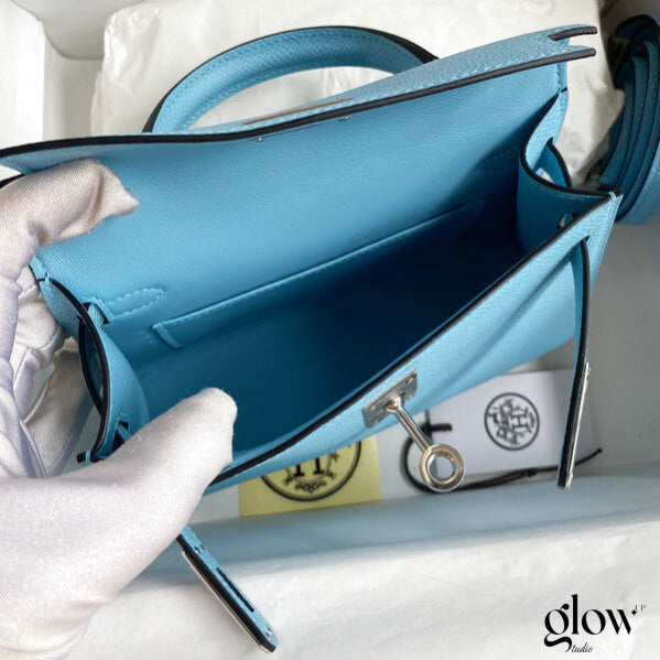 Sac Hermes Kelly Bleu azur