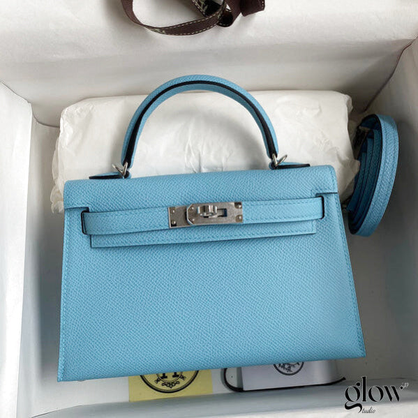 Sac Hermes Kelly Bleu azur