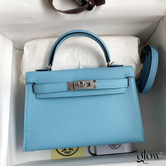 Sac Hermes Kelly Bleu azur