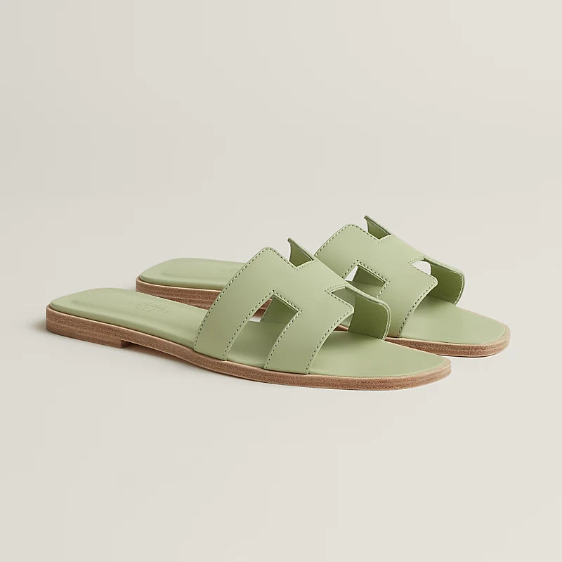 Hermes - Claquettes Oran Vert de mer