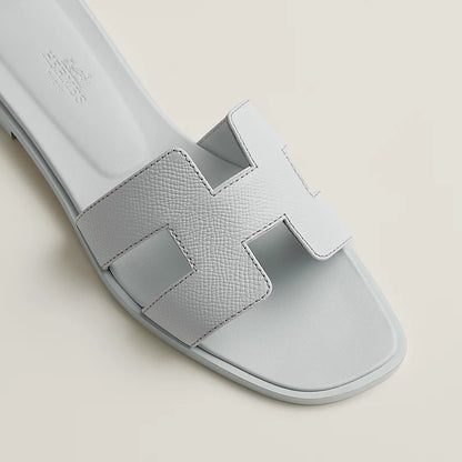 Hermes - Claquettes Oran Bleu glacier