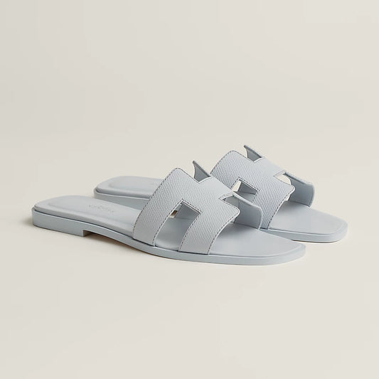 Hermes - Claquettes Oran Bleu glacier