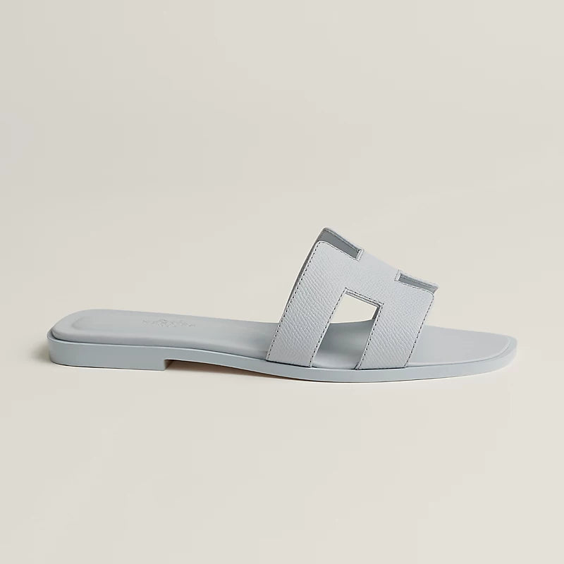 Hermes - Claquettes Oran Bleu glacier