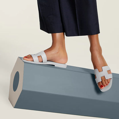 Hermes - Claquettes Oran Bleu glacier